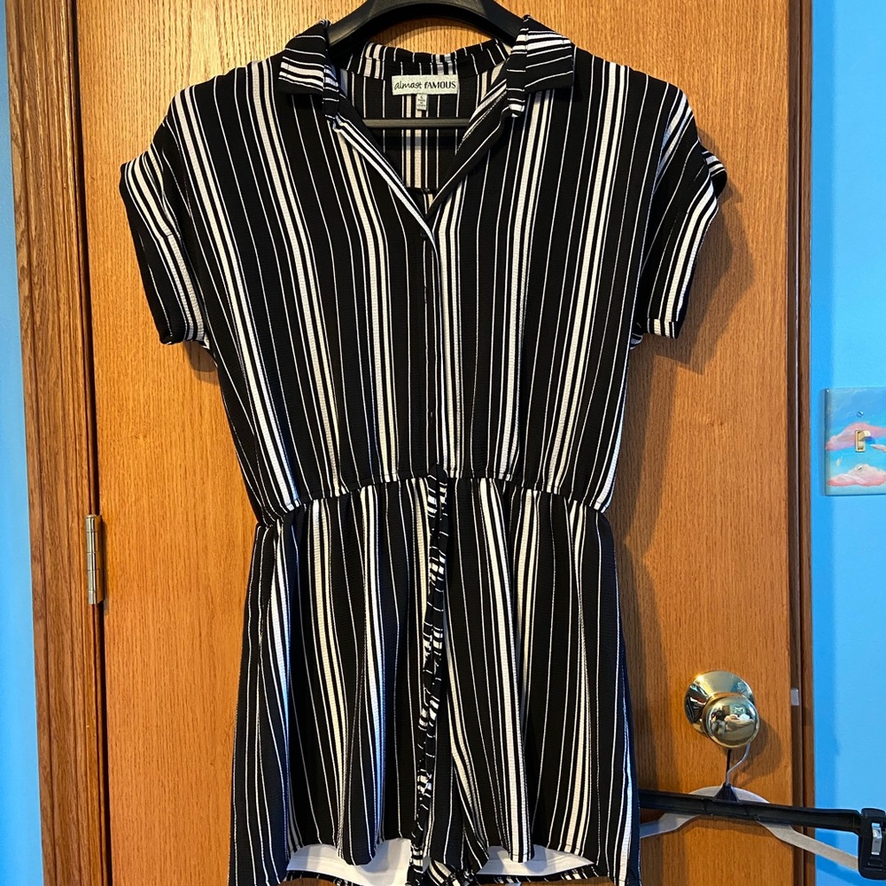 Almost Famous Striped Romper